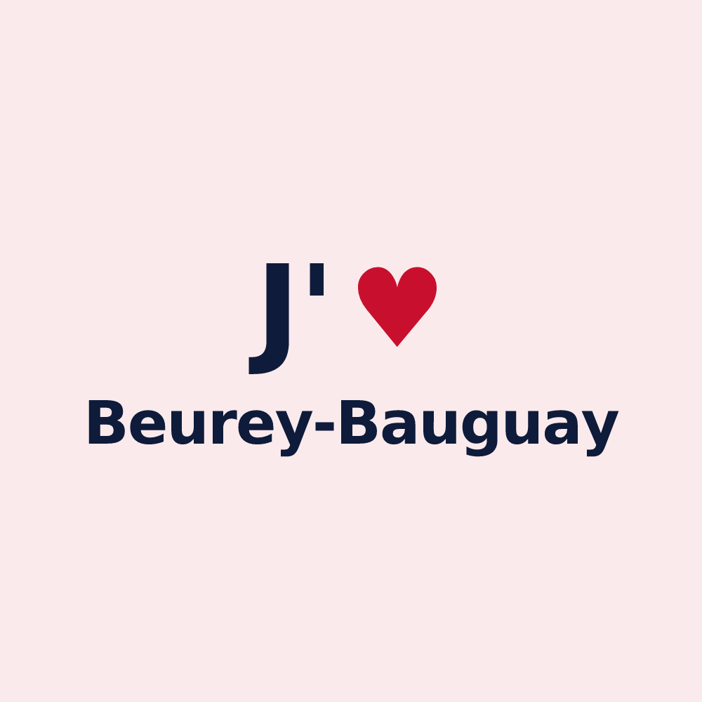 Magnet personnalisé Beurey-Bauguay — design « J'aime Beurey-Bauguay » imprimé sur le magnet