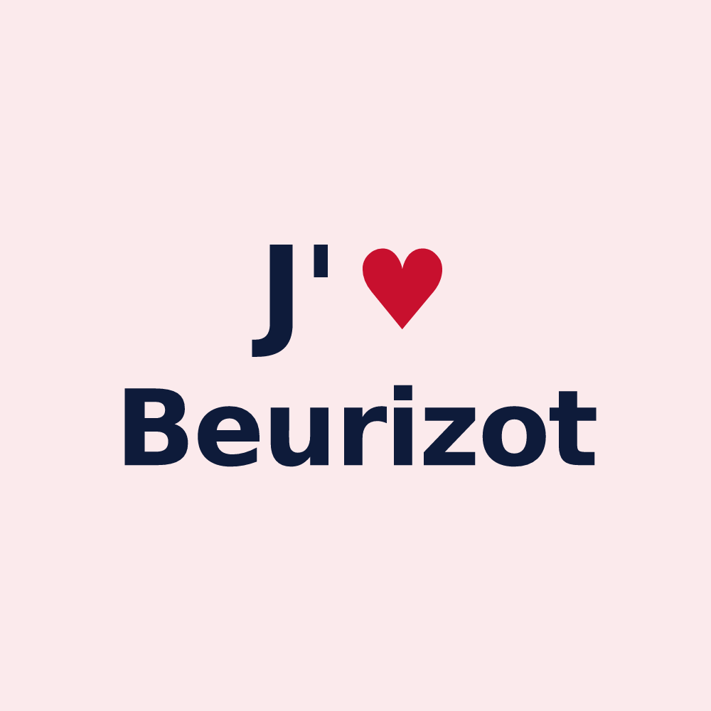 Magnet personnalisé Beurizot — design « J'aime Beurizot » imprimé sur le magnet