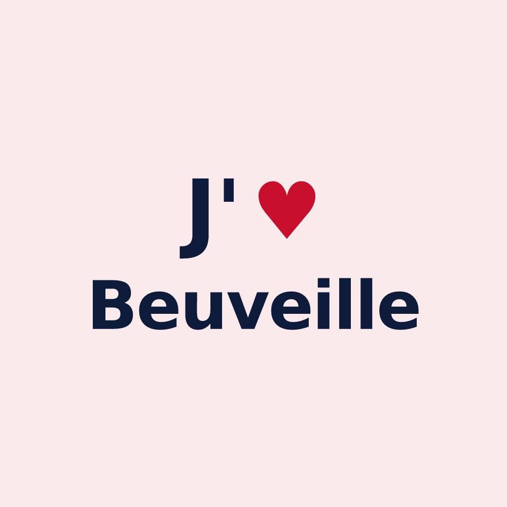 Magnet personnalisé Beuveille — design « J'aime Beuveille » imprimé sur le magnet