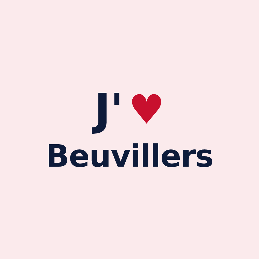 Magnet personnalisé Beuvillers — design « J'aime Beuvillers » imprimé sur le magnet