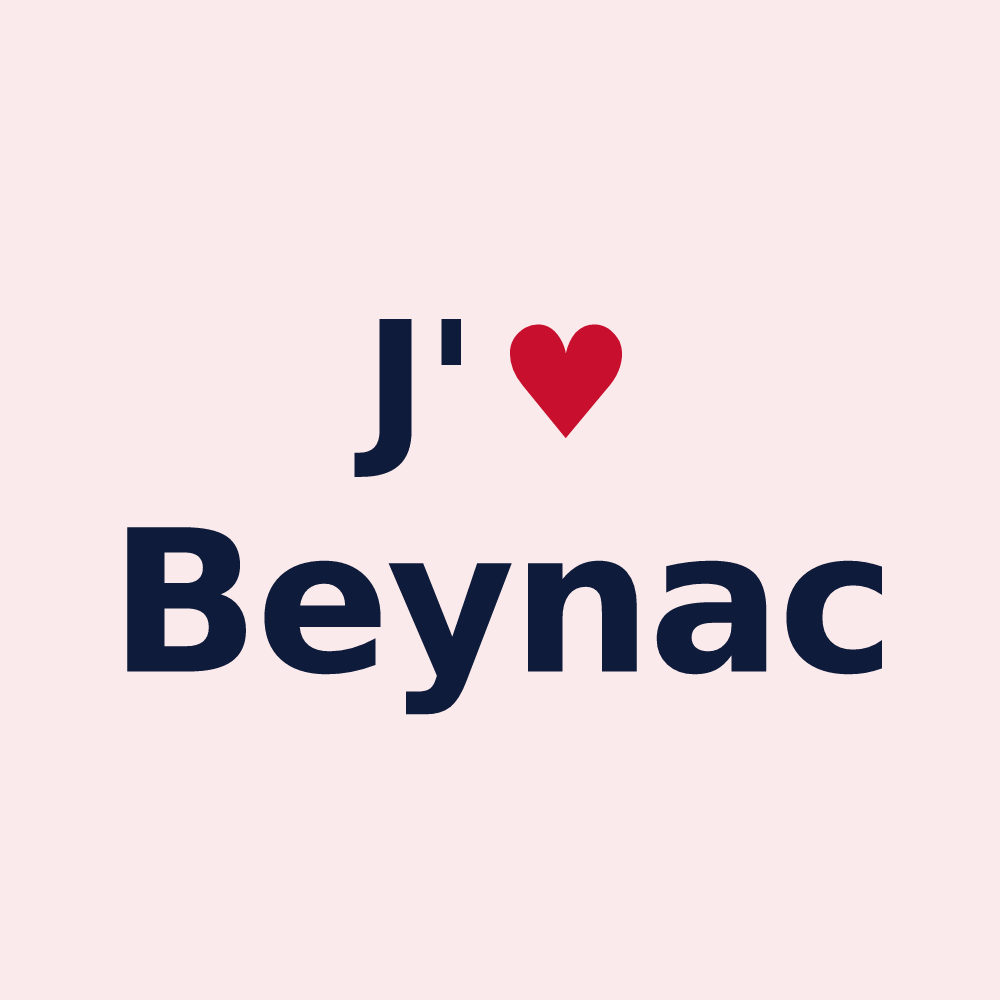 Magnet personnalisé Beynac — design « J'aime Beynac » imprimé sur le magnet