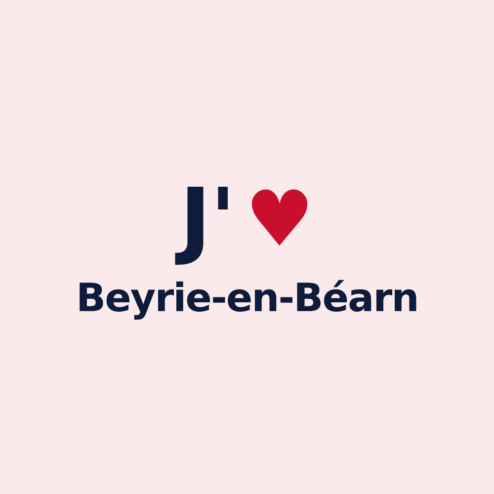 Magnet personnalisé Beyrie-en-Béarn — design J'aime Beyrie-en-Béarn