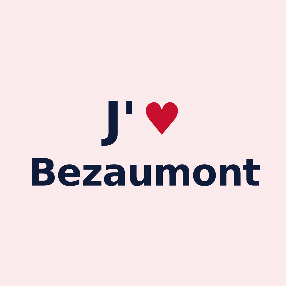 Magnet personnalisé Bezaumont — design J'aime Bezaumont