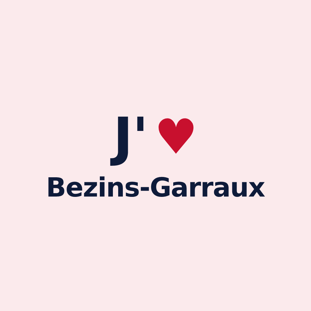Magnet personnalisé Bezins-Garraux — design J'aime Bezins-Garraux