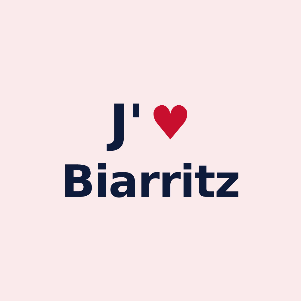 Magnet personnalisé Biarritz — design « J'aime Biarritz » imprimé sur le magnet