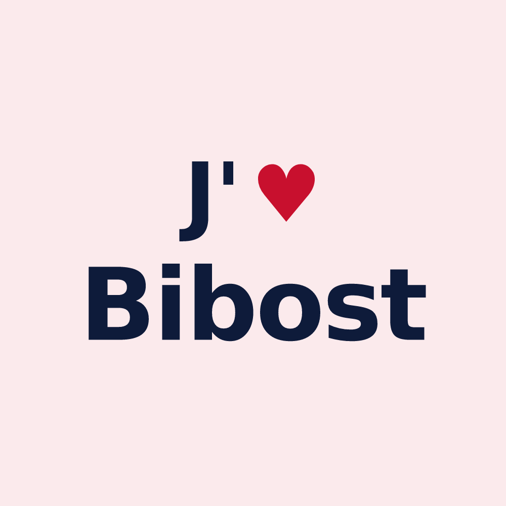 Magnet personnalisé Bibost — design J'aime Bibost