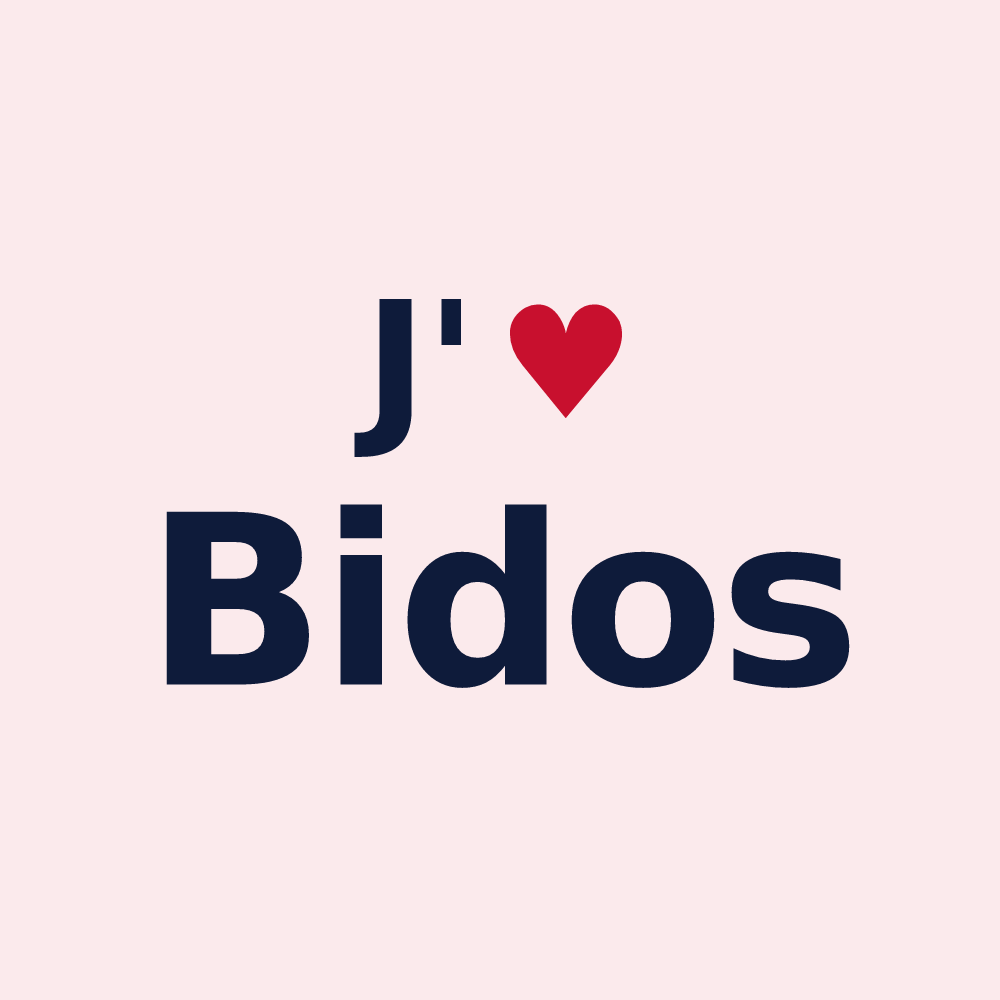 Magnet personnalisé Bidos — design « J'aime Bidos » imprimé sur le magnet