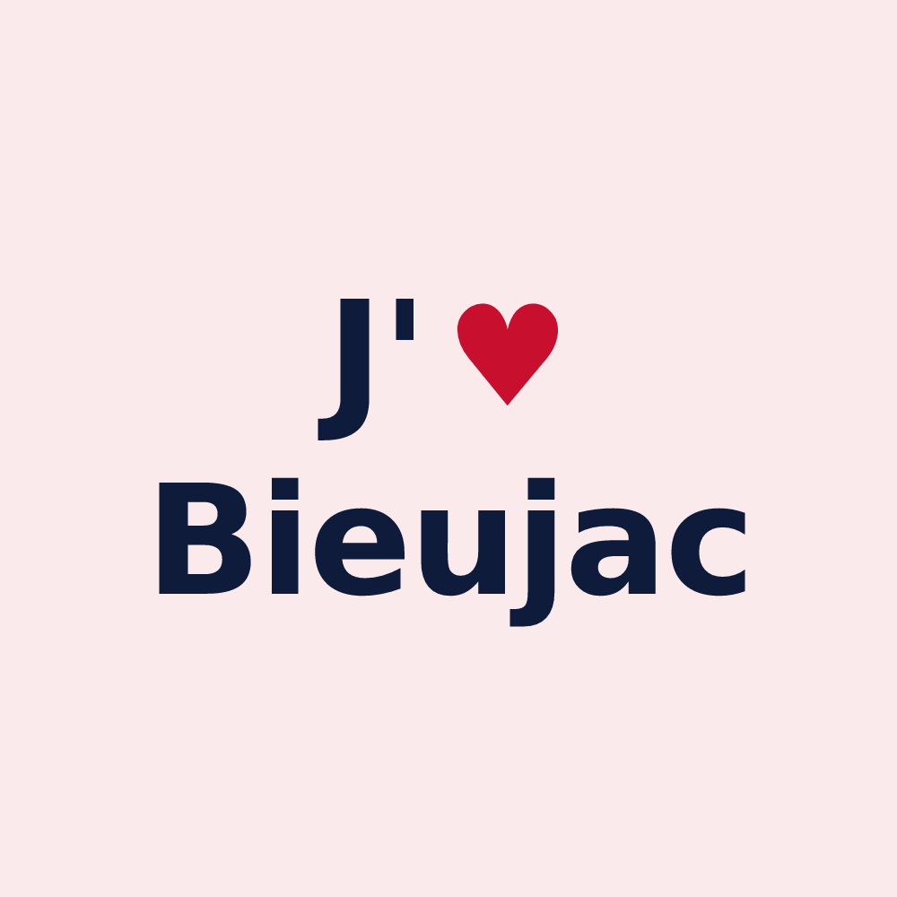 Magnet personnalisé Bieujac — design J'aime Bieujac