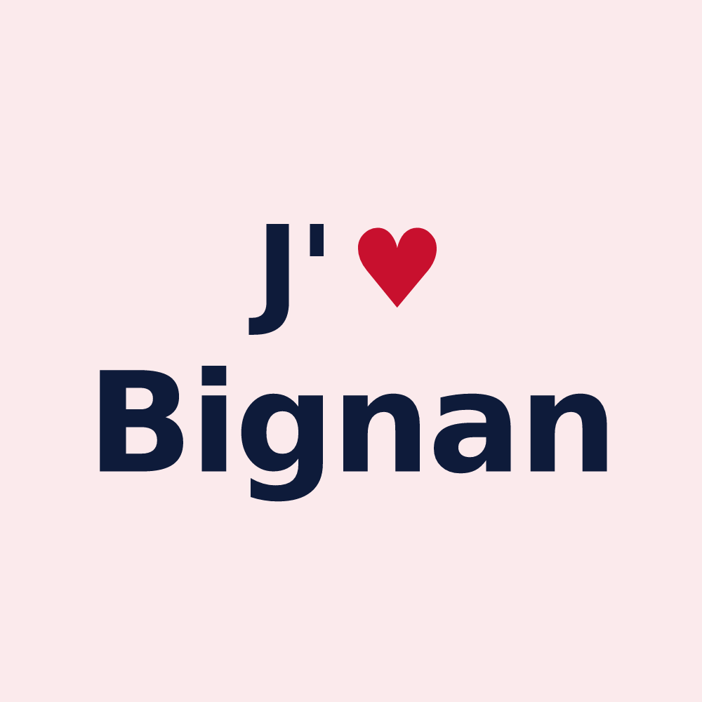 Magnet personnalisé Bignan — design J'aime Bignan