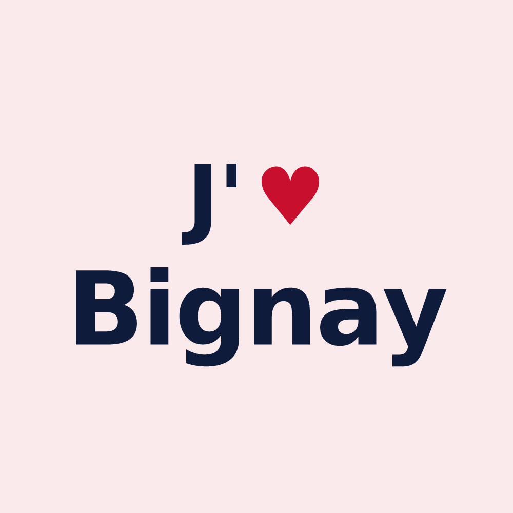 Magnet personnalisé Bignay — design J'aime Bignay