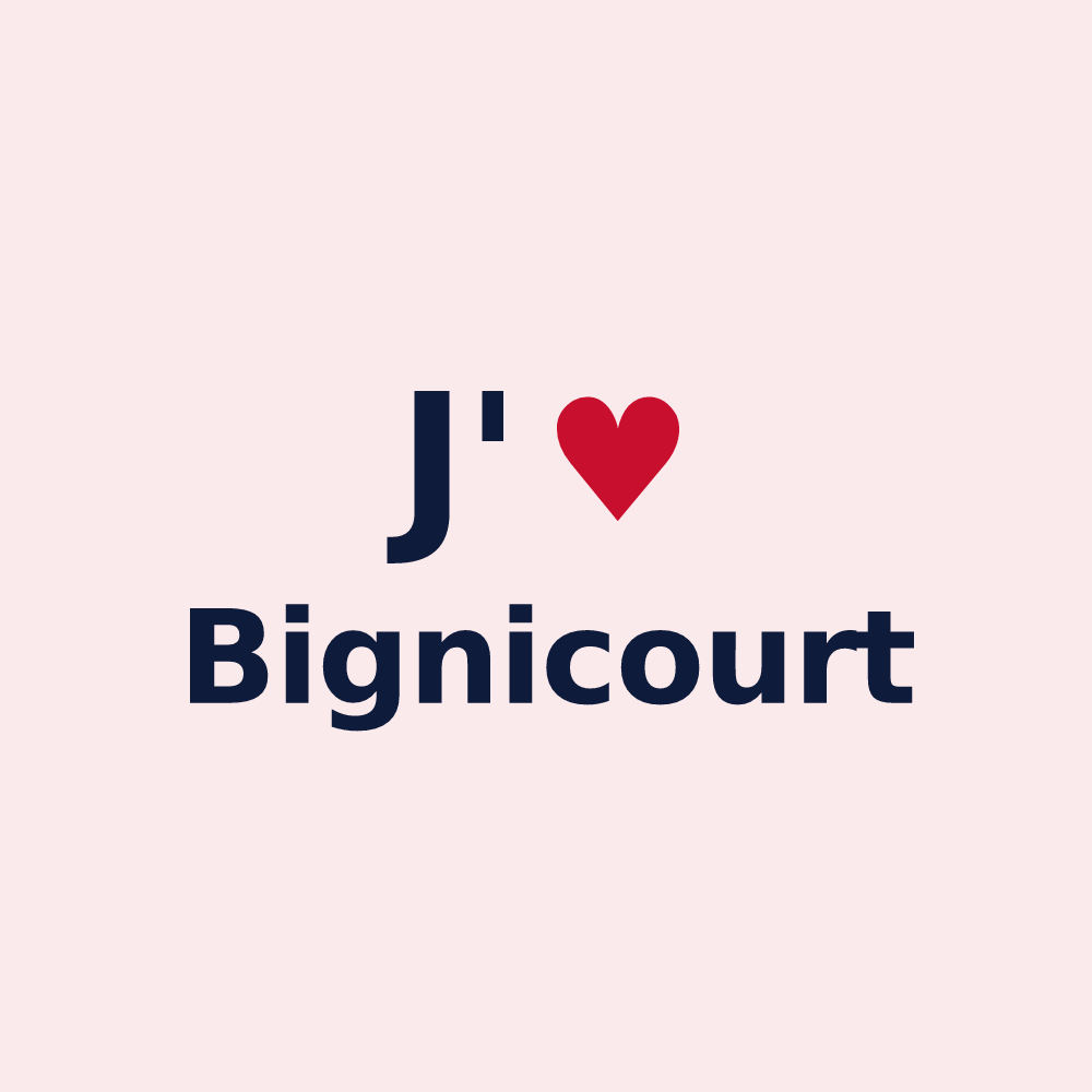 Magnet personnalisé Bignicourt — design J'aime Bignicourt