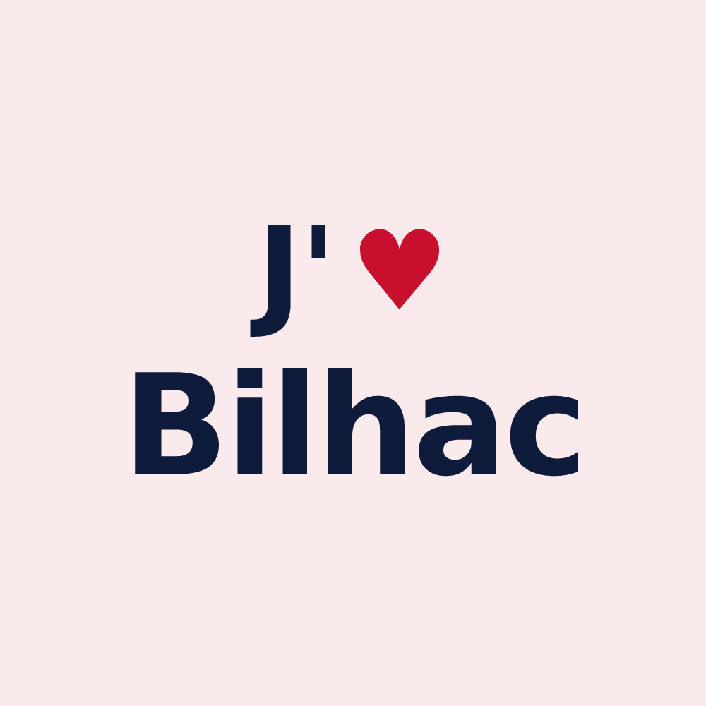 Magnet personnalisé Bilhac — design J'aime Bilhac