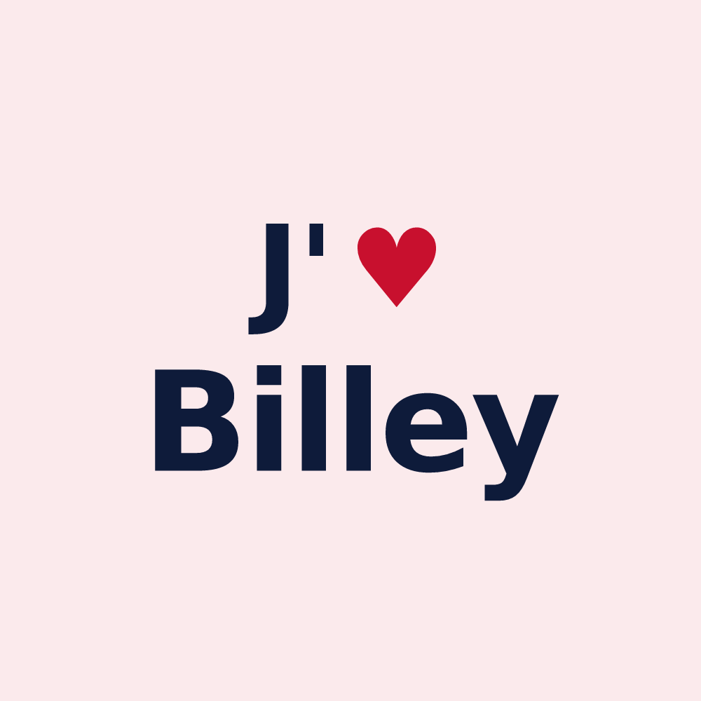 Magnet personnalisé Billey — design J'aime Billey