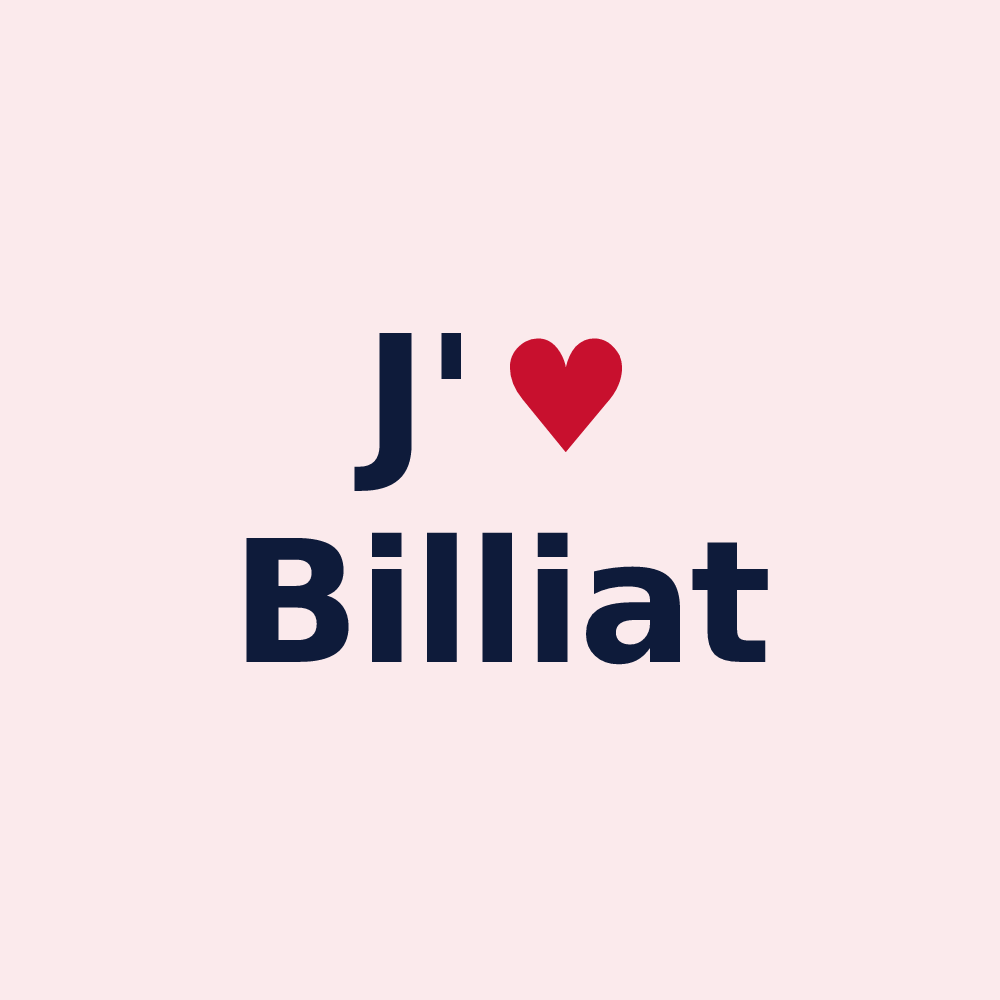 Magnet personnalisé Billiat — design « J'aime Billiat » imprimé sur le magnet