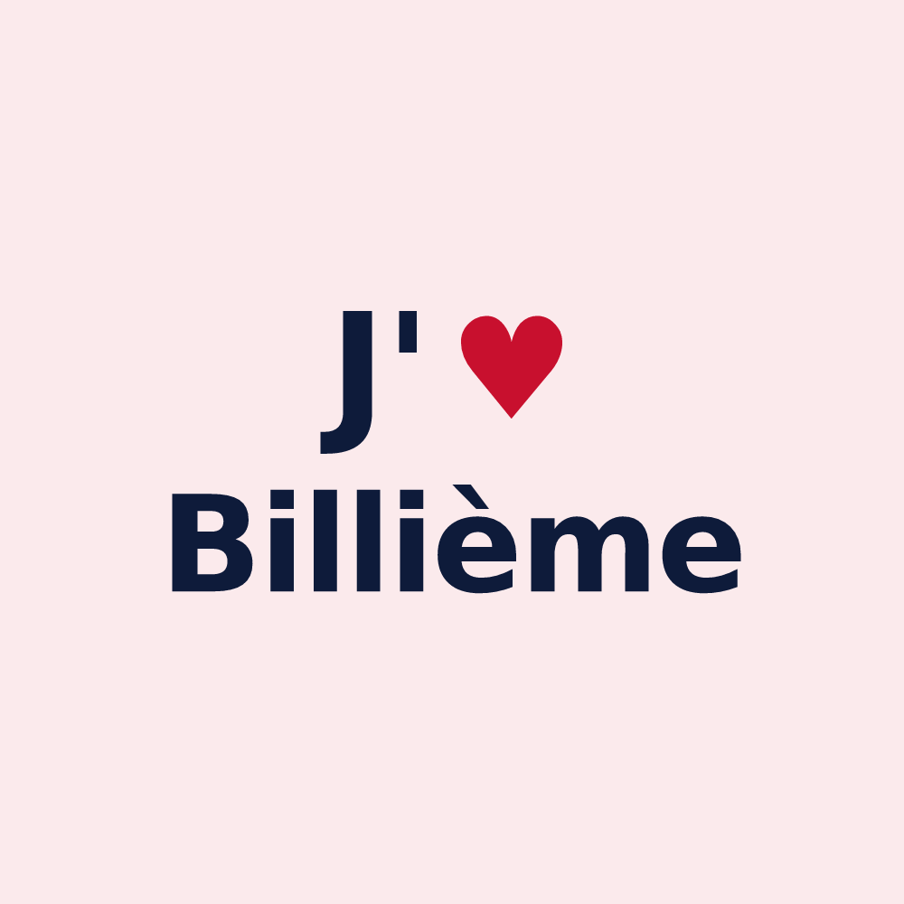 Magnet personnalisé Billième — design J'aime Billième