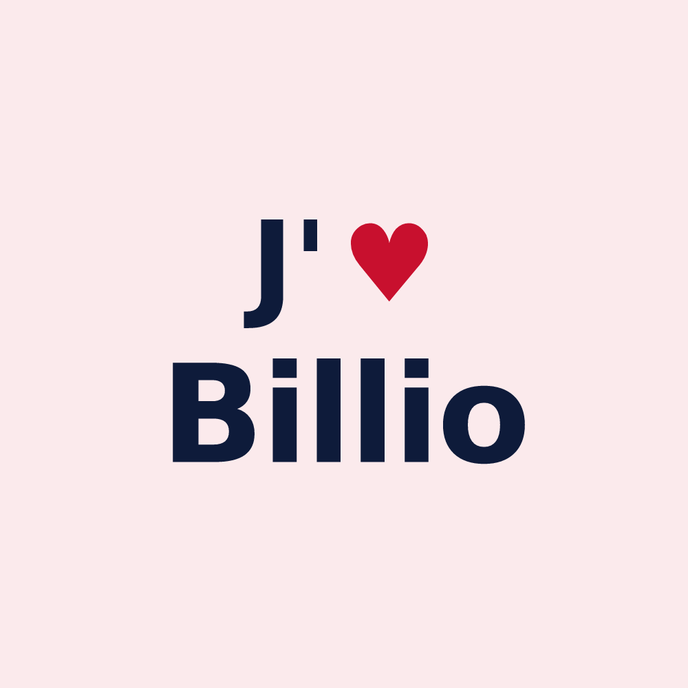 Magnet personnalisé Billio — design J'aime Billio