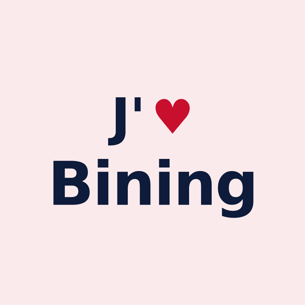 Magnet personnalisé Bining — design J'aime Bining