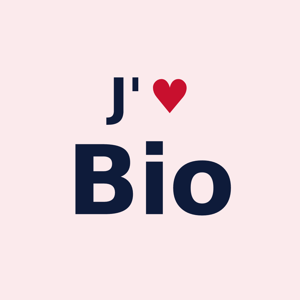 Magnet personnalisé Bio — design « J'aime Bio » imprimé sur le magnet