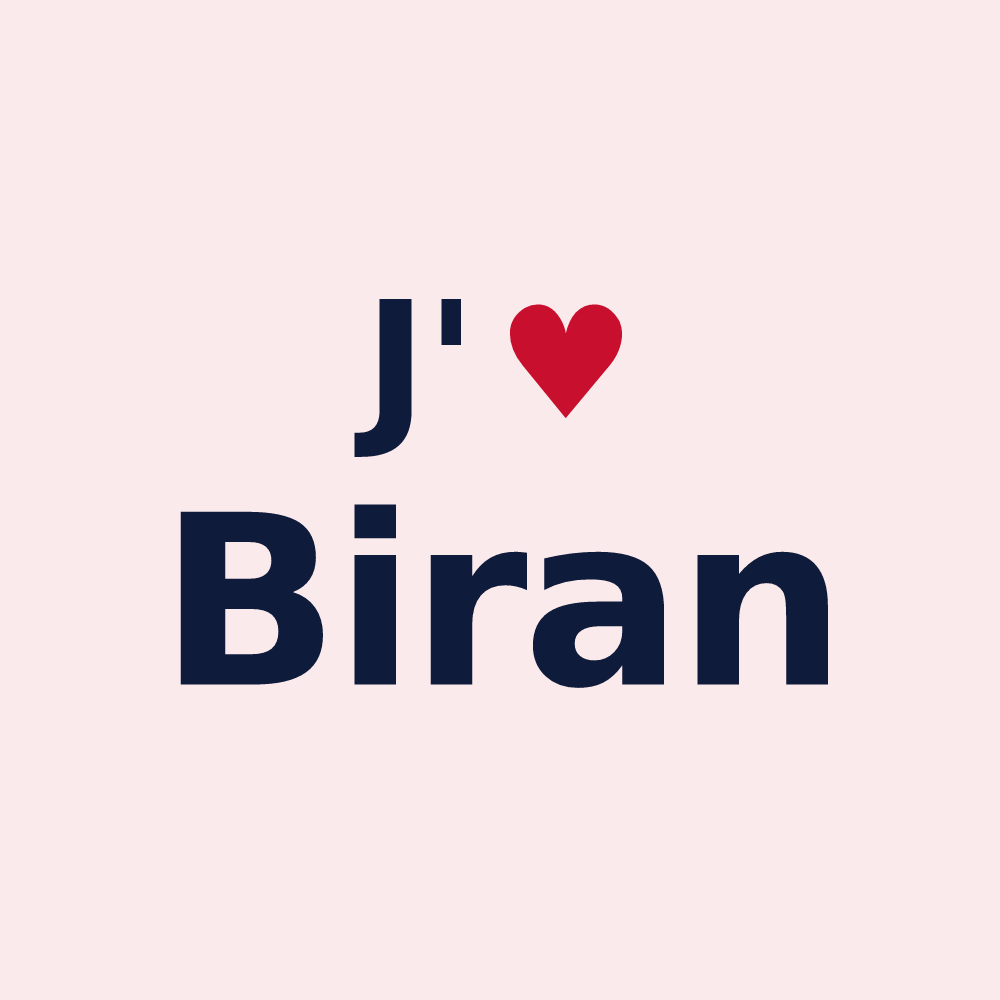 Magnet personnalisé Biran — design J'aime Biran