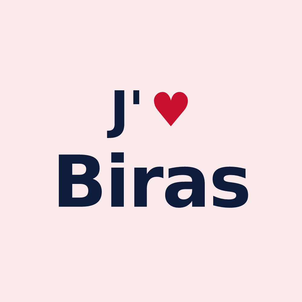 Magnet personnalisé Biras — design J'aime Biras