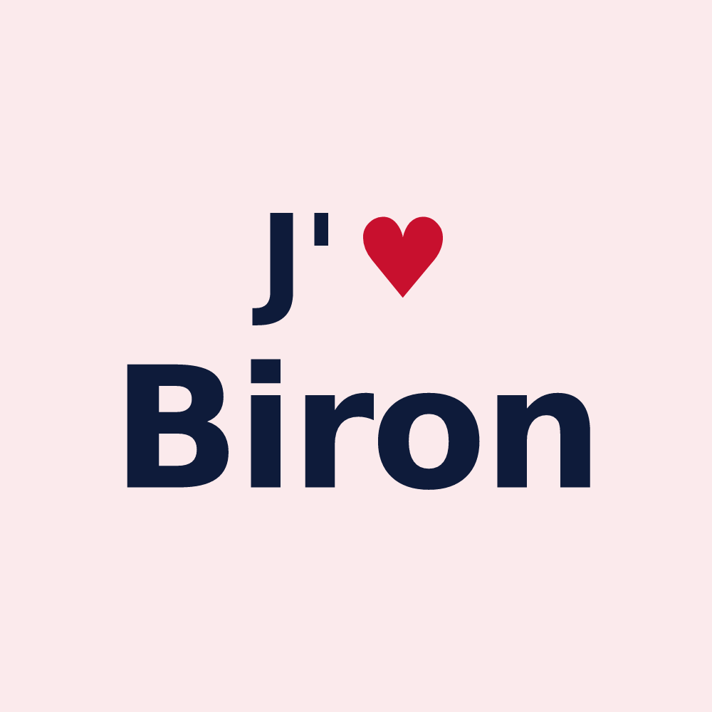 Magnet personnalisé Biron — design J'aime Biron