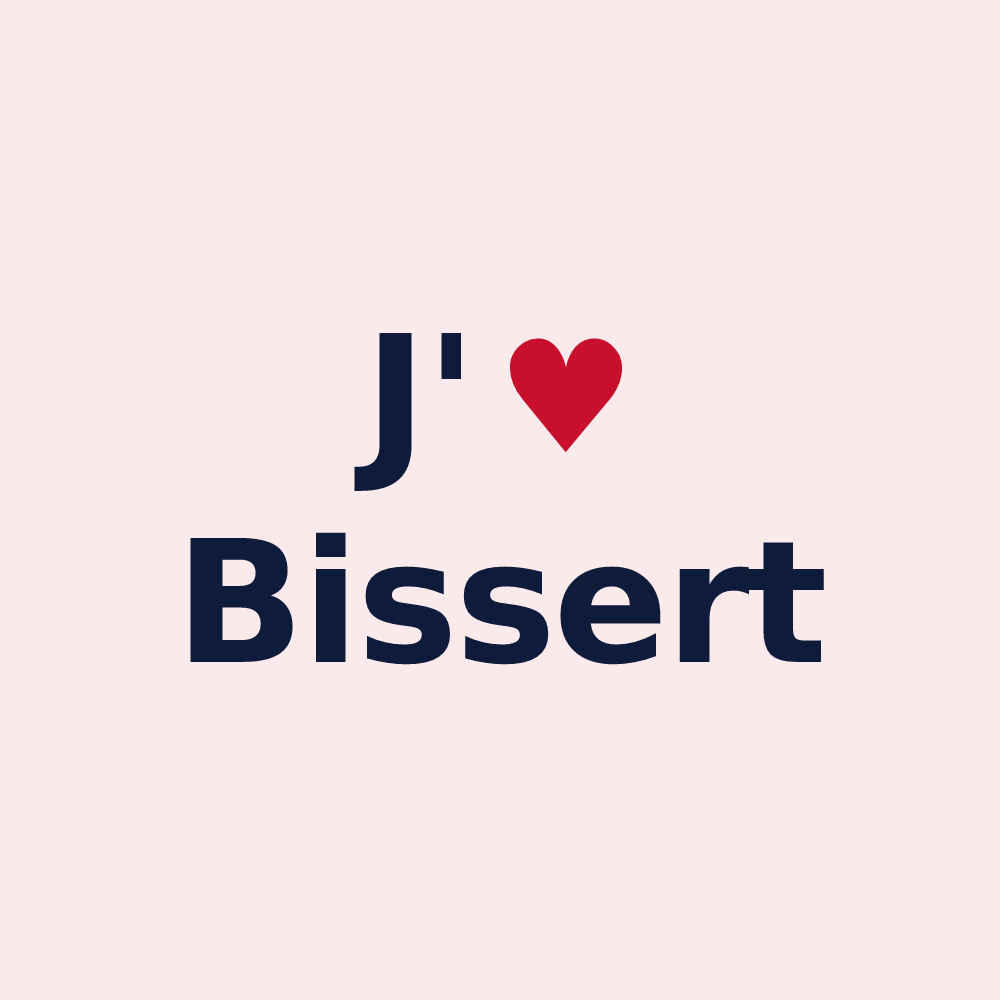 Magnet personnalisé Bissert — design J'aime Bissert