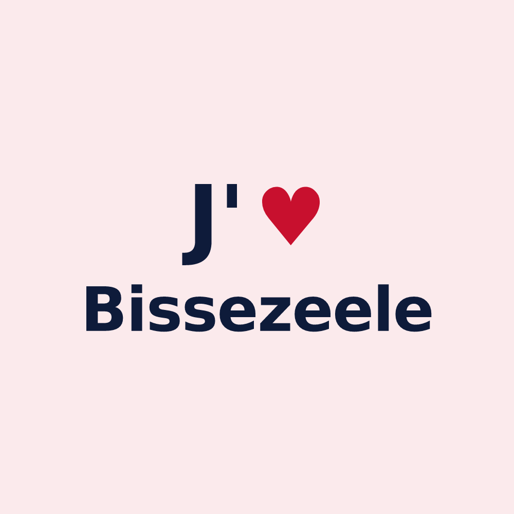 Magnet personnalisé Bissezeele — design « J'aime Bissezeele » imprimé sur le magnet