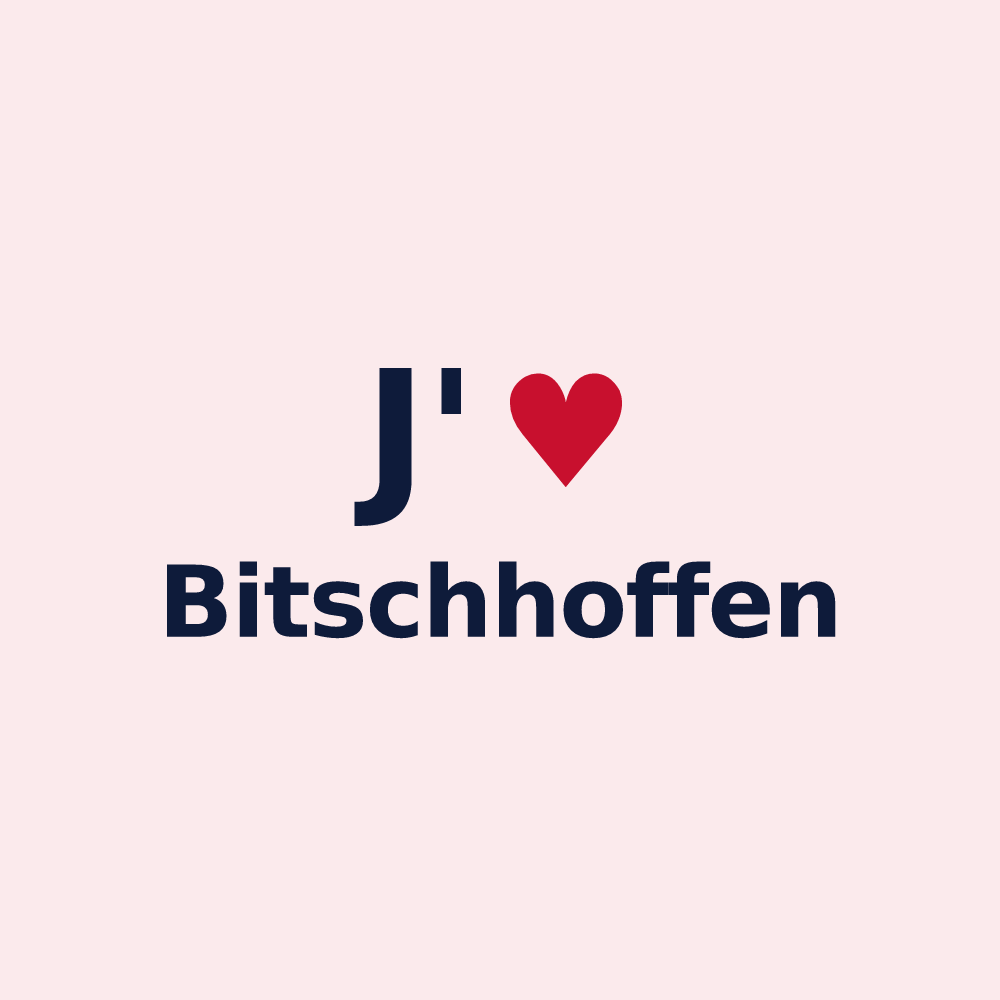 Magnet personnalisé Bitschhoffen — design J'aime Bitschhoffen