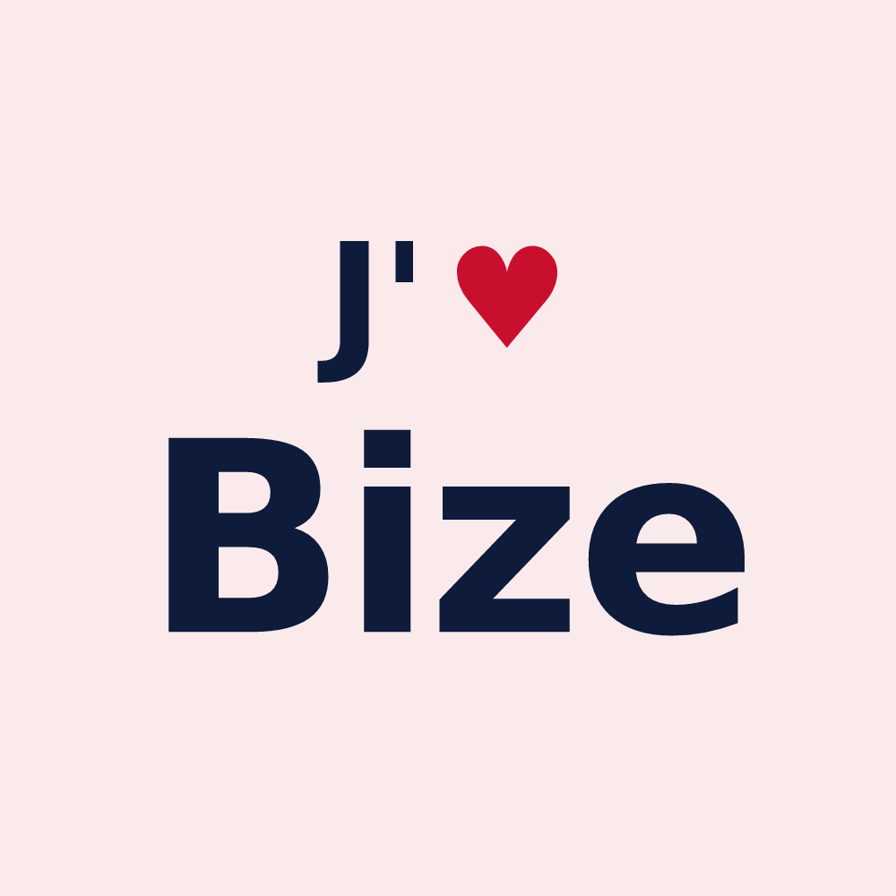 Magnet personnalisé Bize — design J'aime Bize