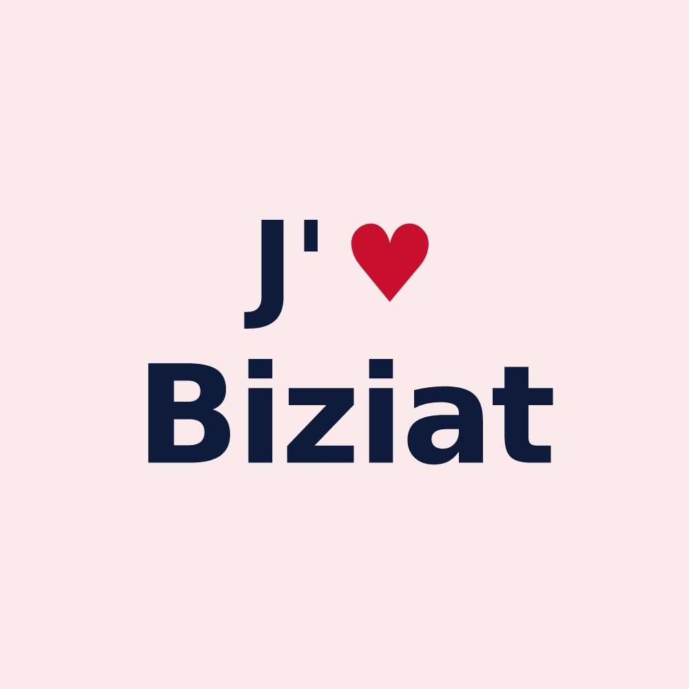 Magnet personnalisé Biziat — design « J'aime Biziat » imprimé sur le magnet