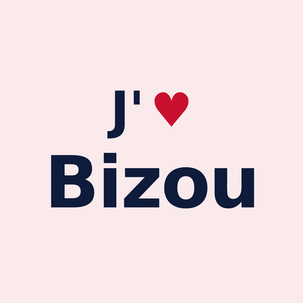 Magnet personnalisé Bizou — design J'aime Bizou