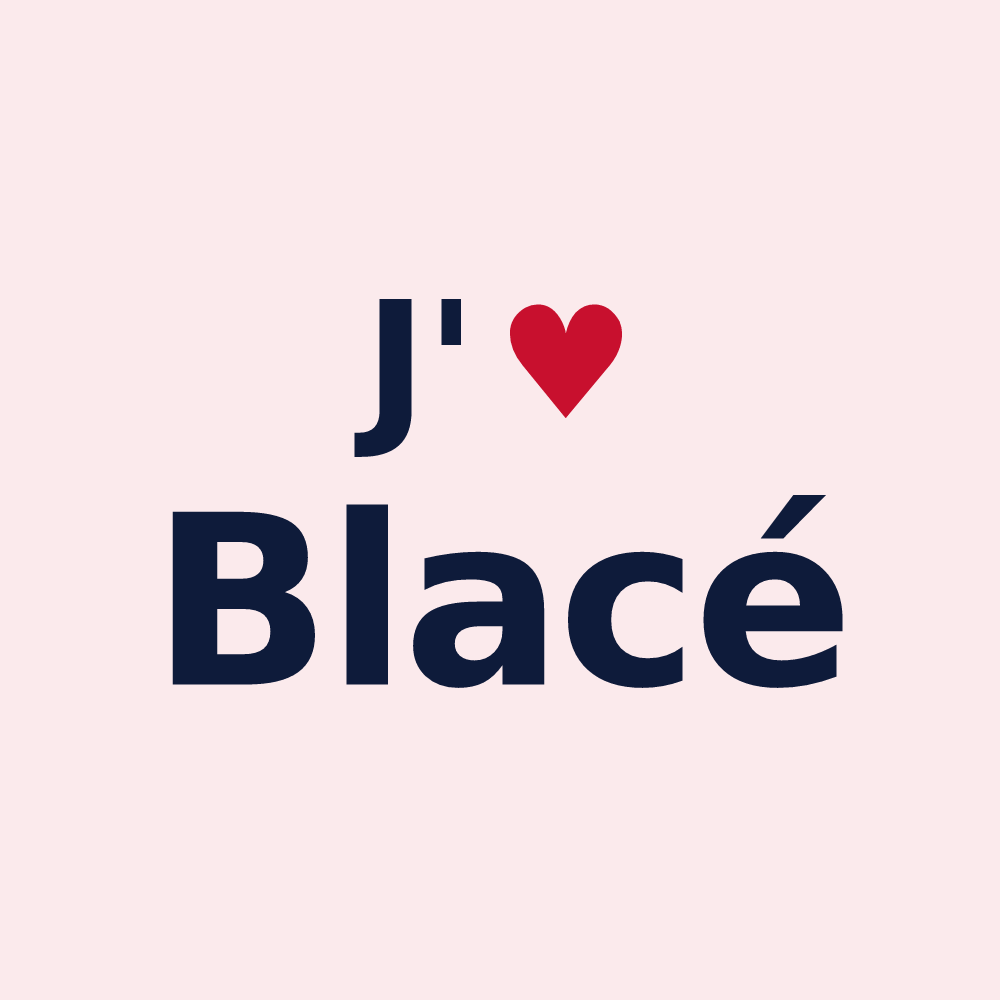 Magnet personnalisé Blacé — design « J'aime Blacé » imprimé sur le magnet