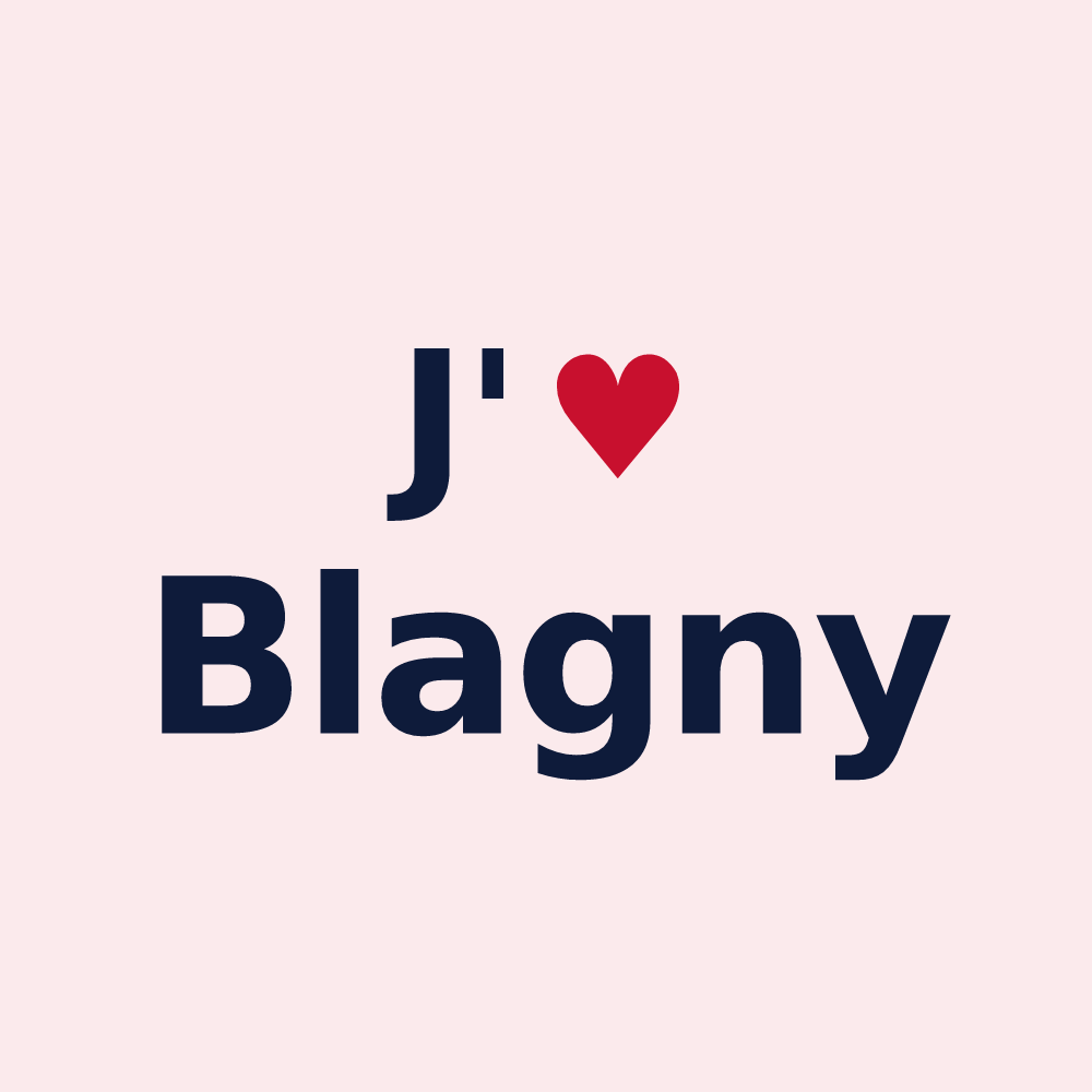 Magnet personnalisé Blagny — design J'aime Blagny