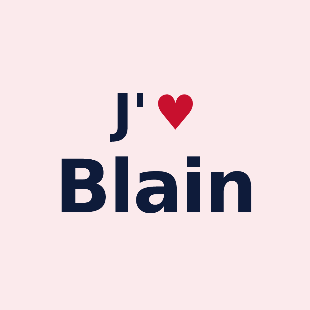 Magnet personnalisé Blain — design J'aime Blain