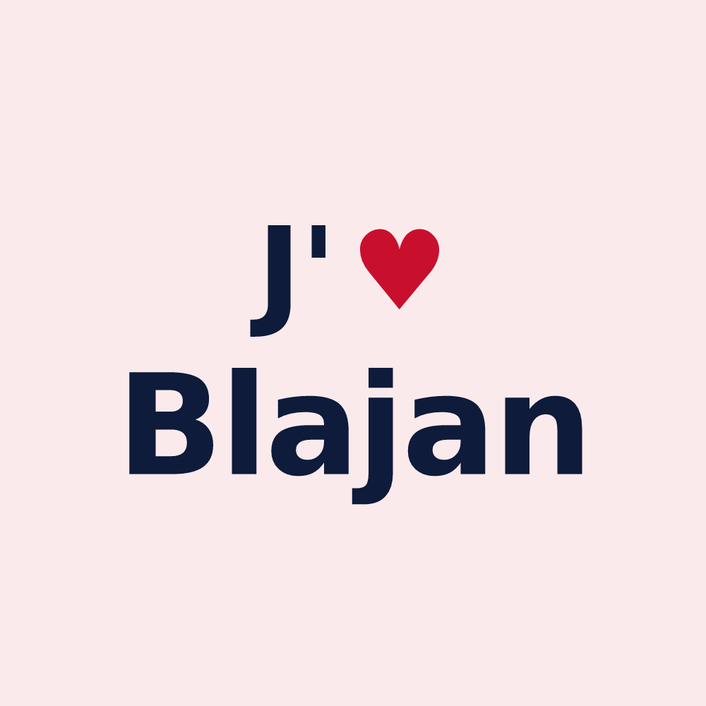 Magnet personnalisé Blajan — design J'aime Blajan