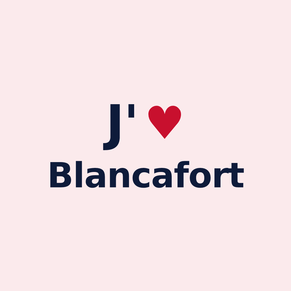 Magnet personnalisé Blancafort — design J'aime Blancafort