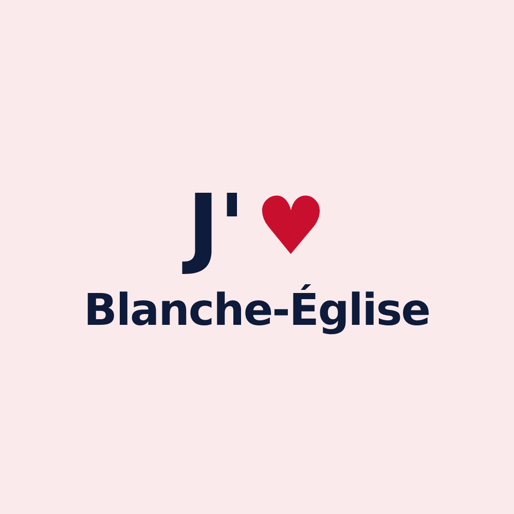 Magnet personnalisé Blanche-Église — design J'aime Blanche-Église