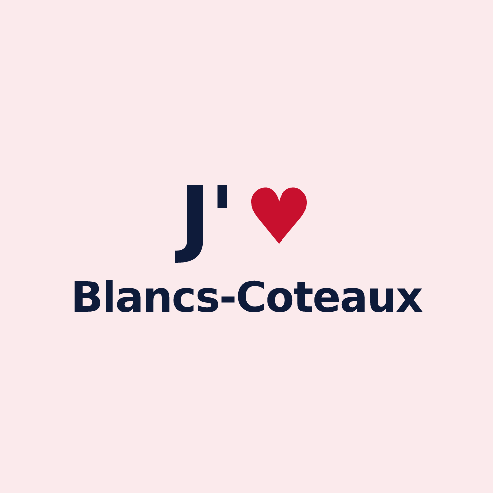 Magnet personnalisé Blancs-Coteaux — design J'aime Blancs-Coteaux
