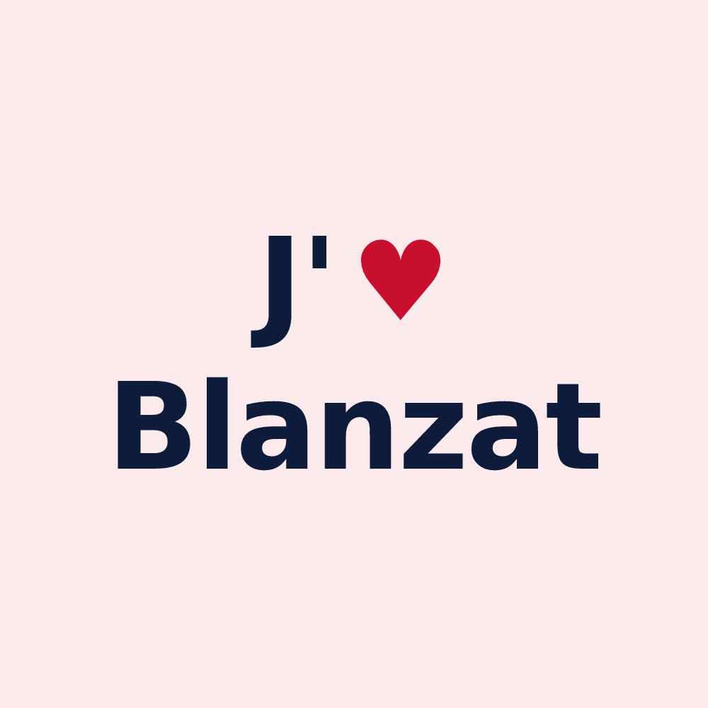 Magnet personnalisé Blanzat — design J'aime Blanzat