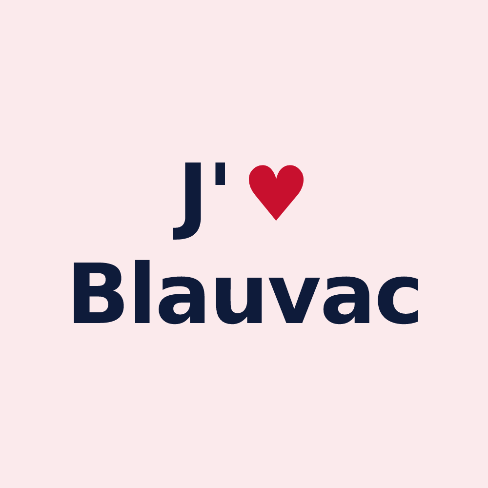 Magnet personnalisé Blauvac — design J'aime Blauvac
