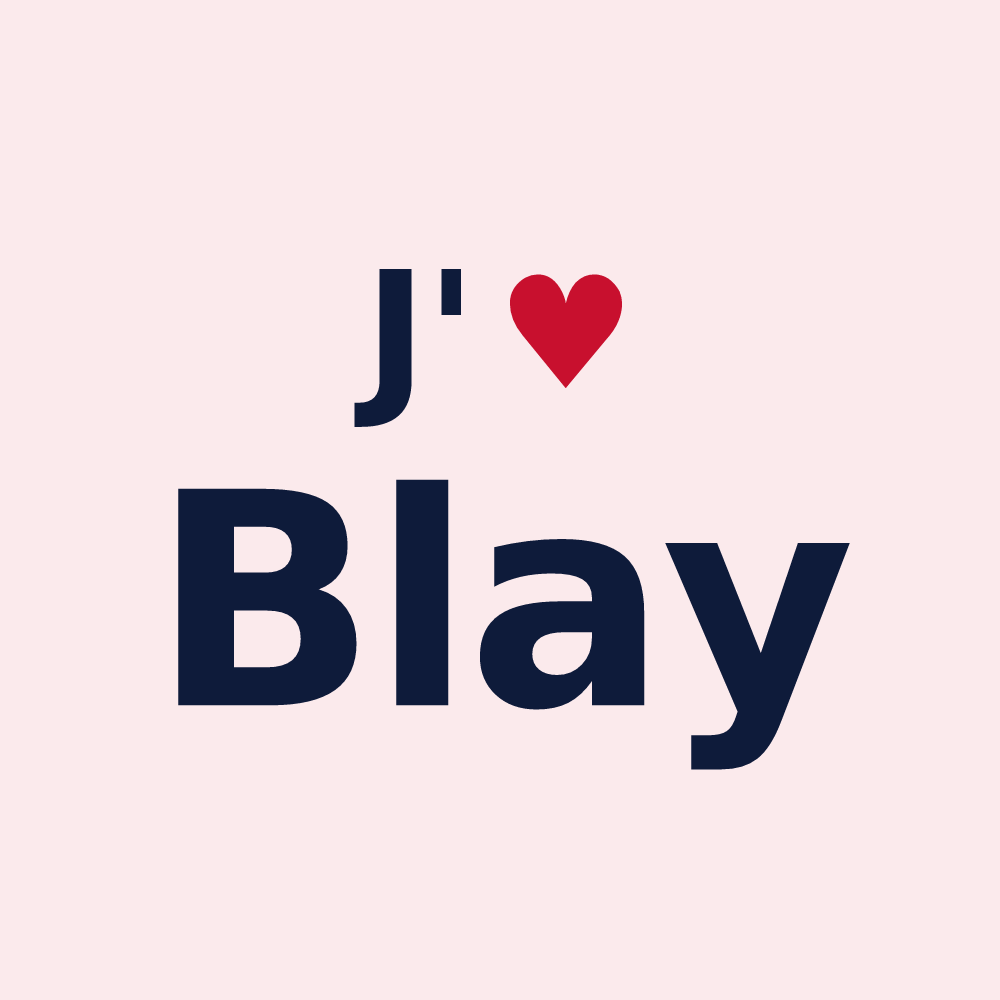 Magnet personnalisé Blay — design « J'aime Blay » imprimé sur le magnet