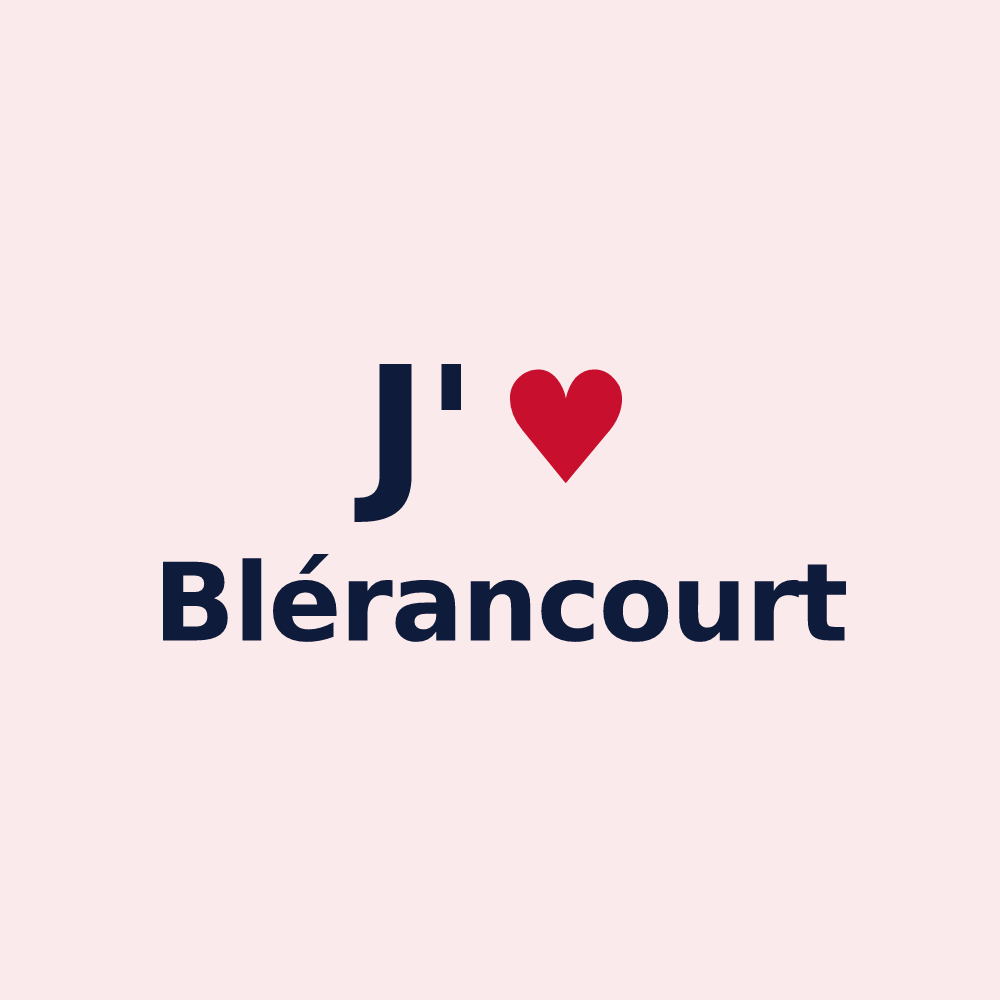 Magnet personnalisé Blérancourt — design « J'aime Blérancourt » imprimé sur le magnet