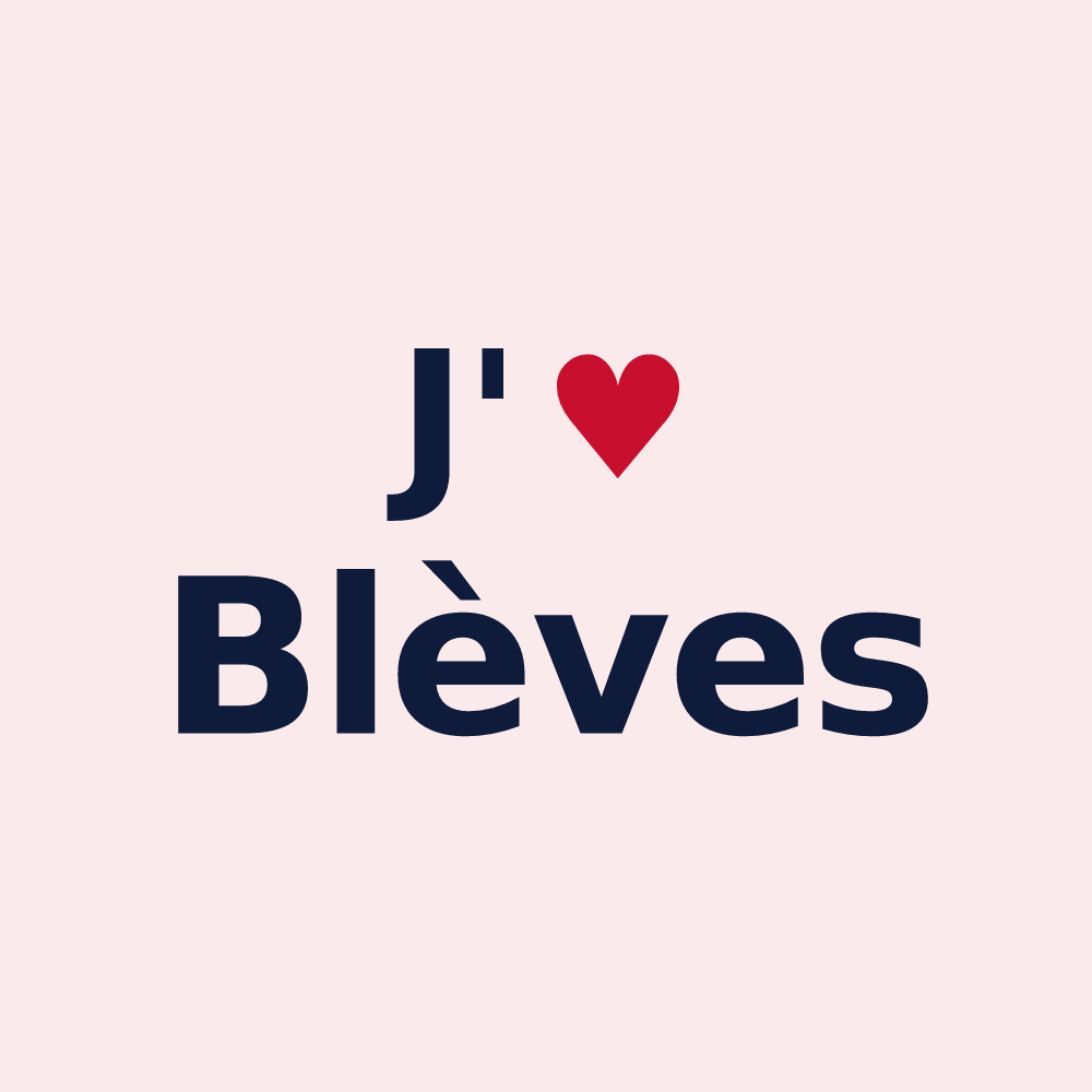 Magnet personnalisé Blèves — design « J'aime Blèves » imprimé sur le magnet