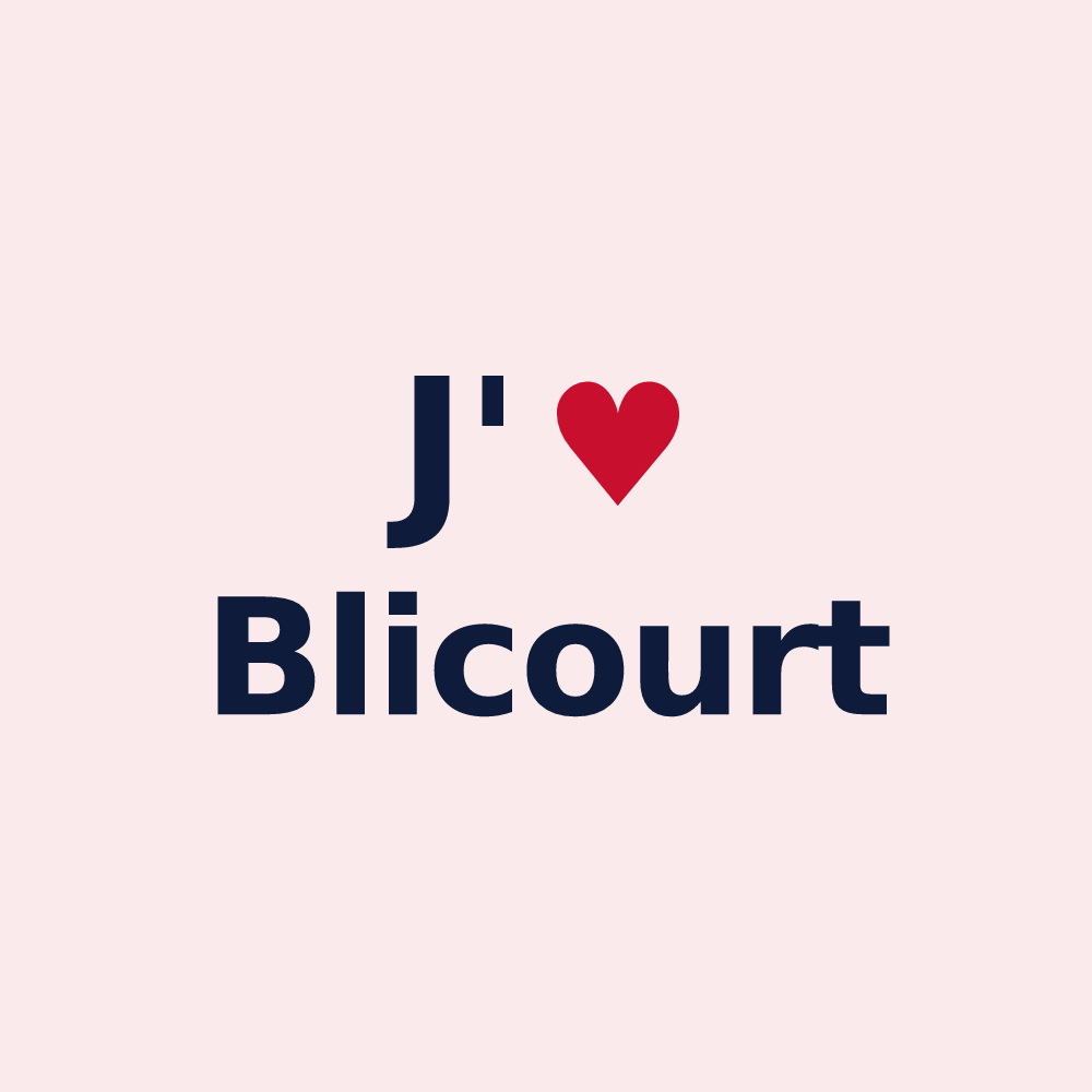 Magnet personnalisé Blicourt — design J'aime Blicourt