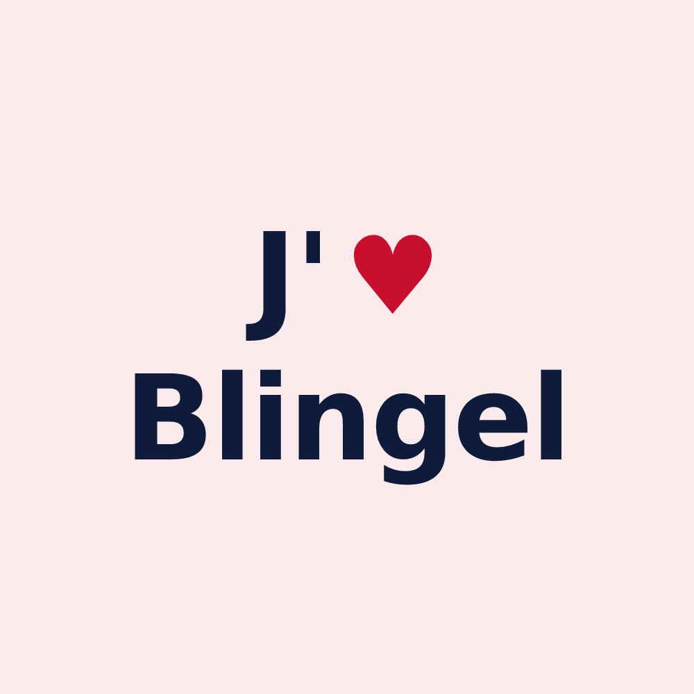 Magnet personnalisé Blingel — design J'aime Blingel
