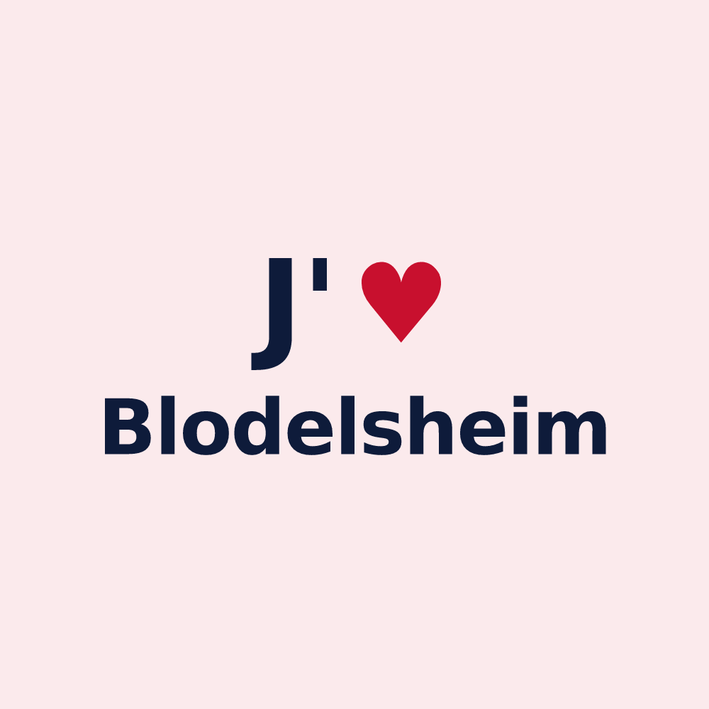 Magnet personnalisé Blodelsheim — design J'aime Blodelsheim