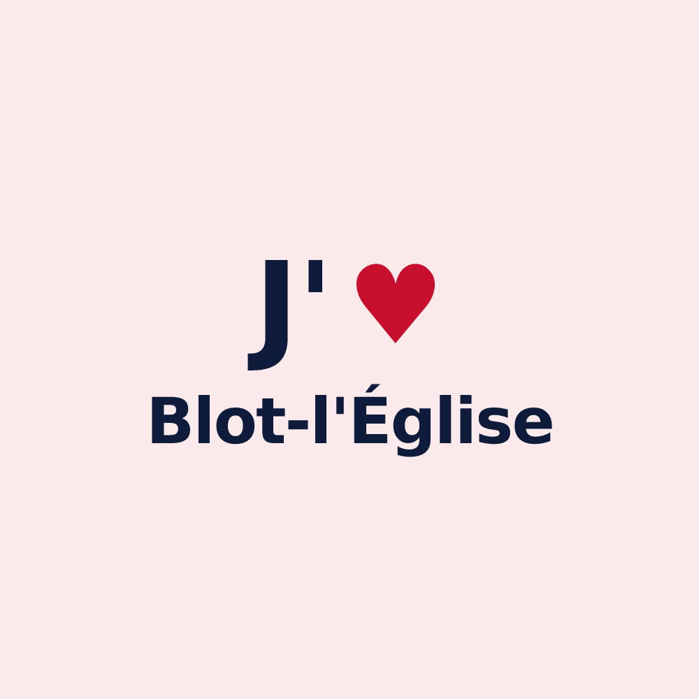 Magnet personnalisé Blot-l'Église — design « J'aime Blot-l'Église » imprimé sur le magnet