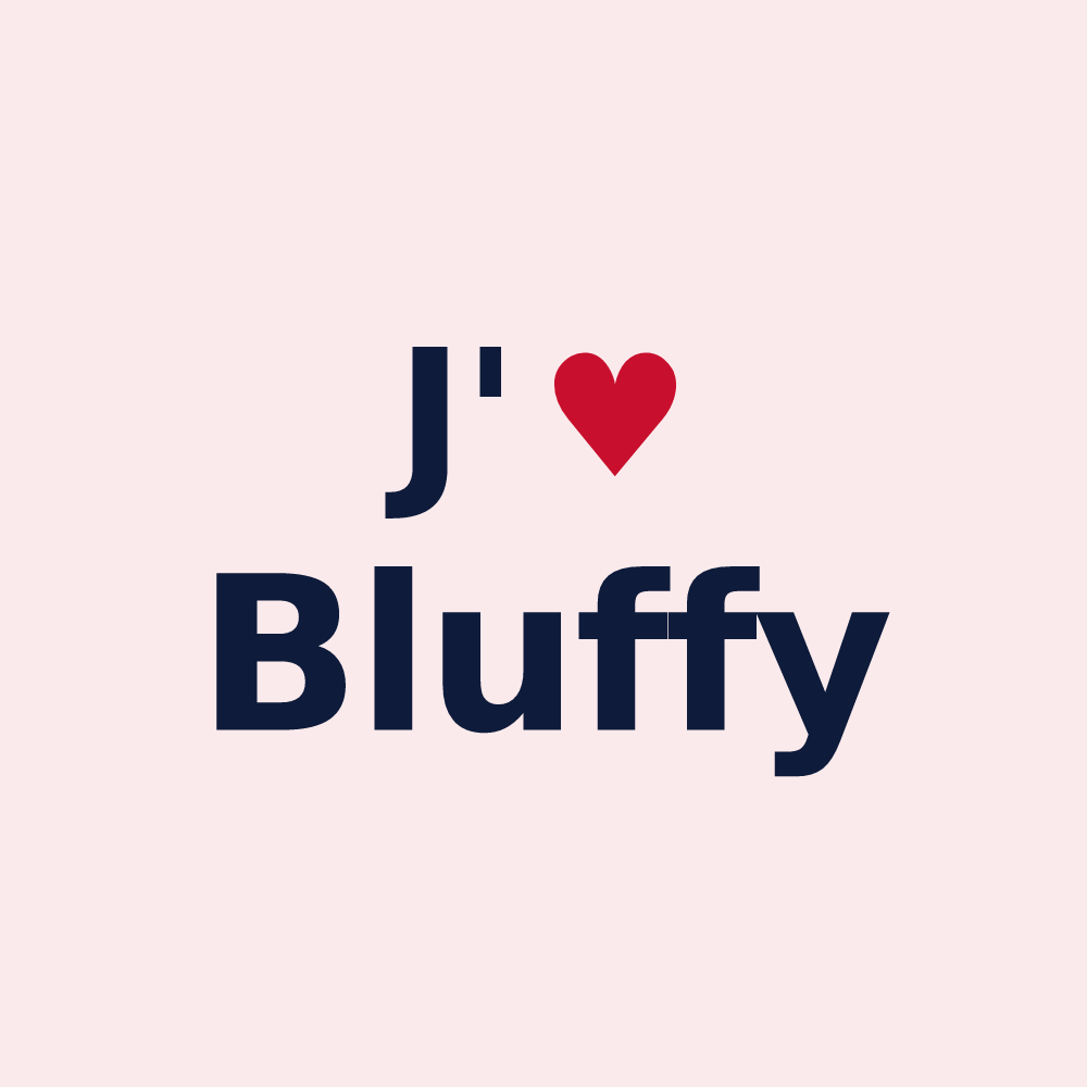 Magnet personnalisé Bluffy — design J'aime Bluffy
