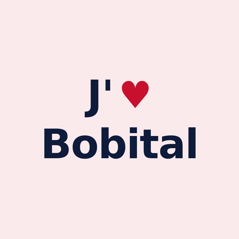 Magnet personnalisé Bobital — design J'aime Bobital