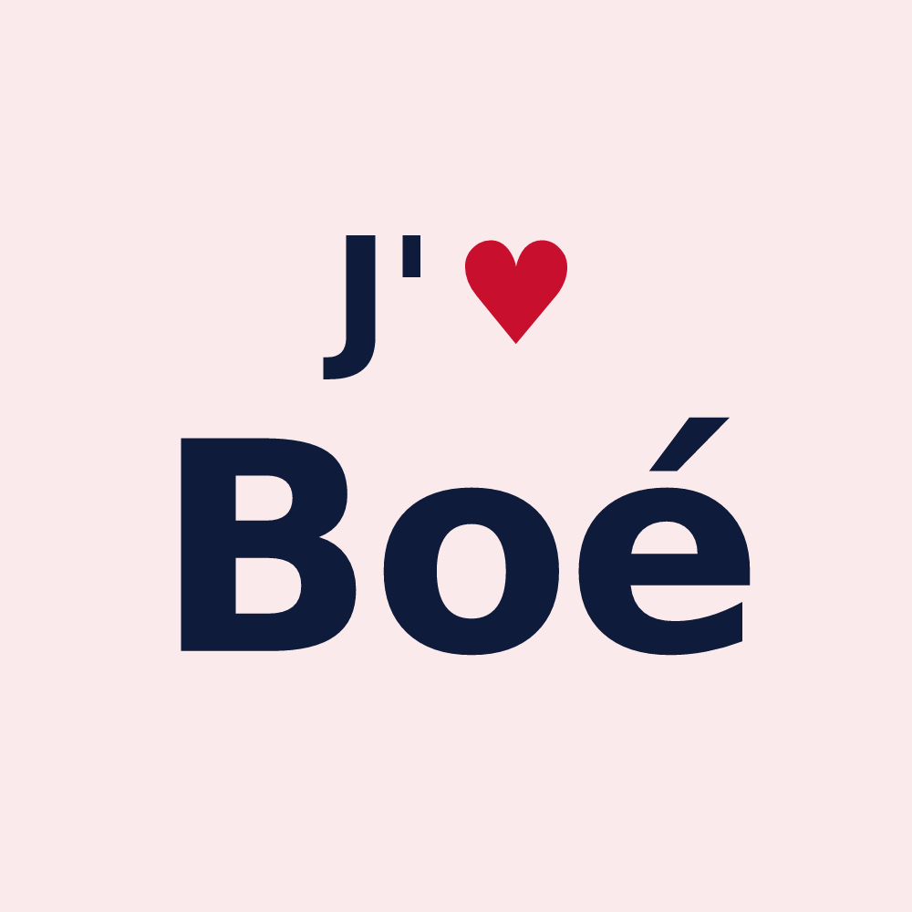 Magnet personnalisé Boé — design J'aime Boé